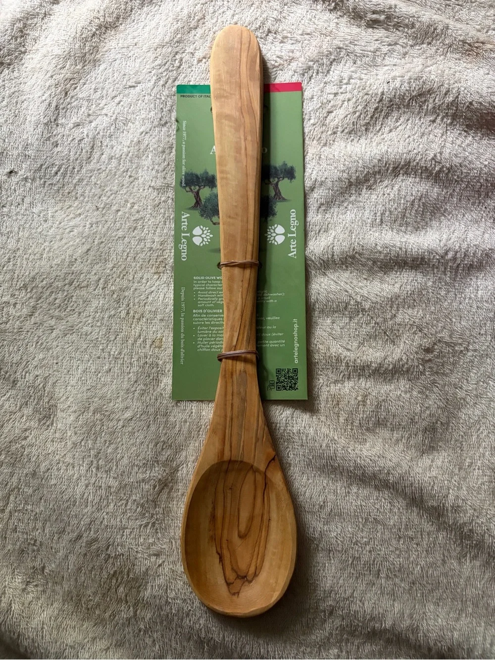 Olive Wood Serving Spoon - Natural Brown